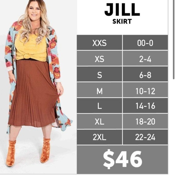 LulaRoe Jill skirt floral size XL - Picture 5 of 5